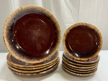 HULL Set 12 Vintage Ceramic Plates USA