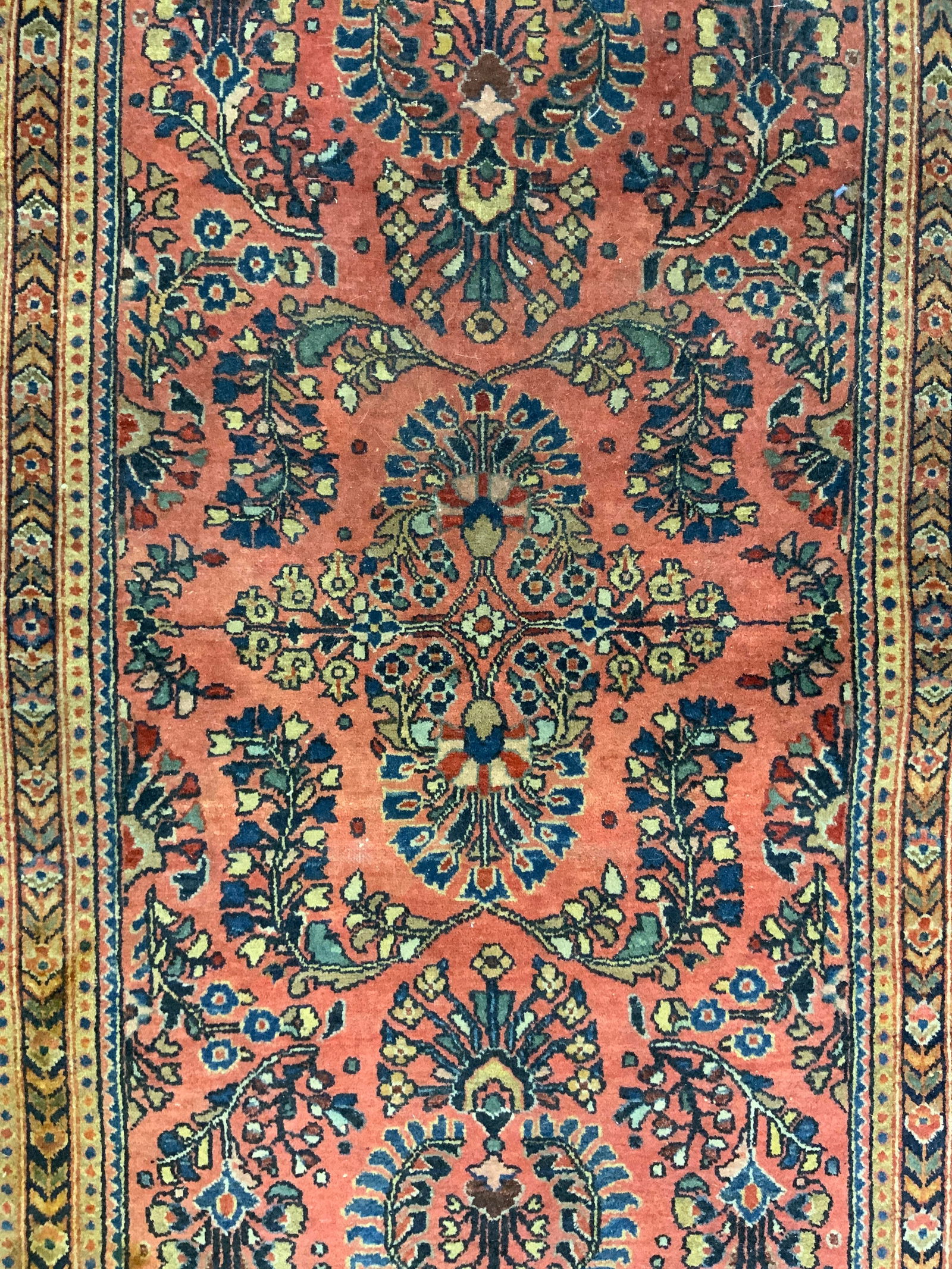 Antique Handmade Persian Fringed Wool Area Rug (1 of 9)