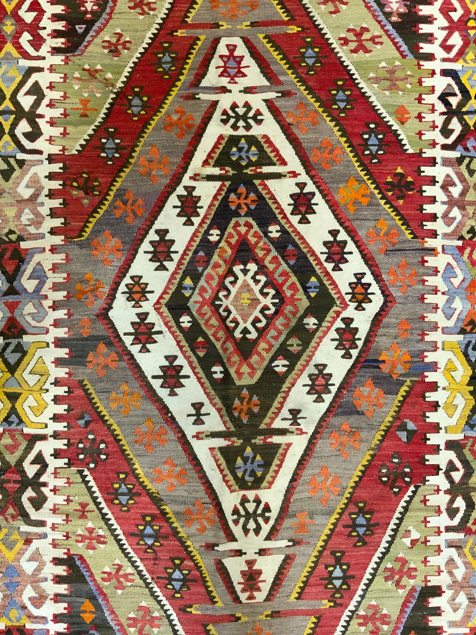 Vintage Handmade Flatweave Kilim Wool Area Rug (1 of 8)