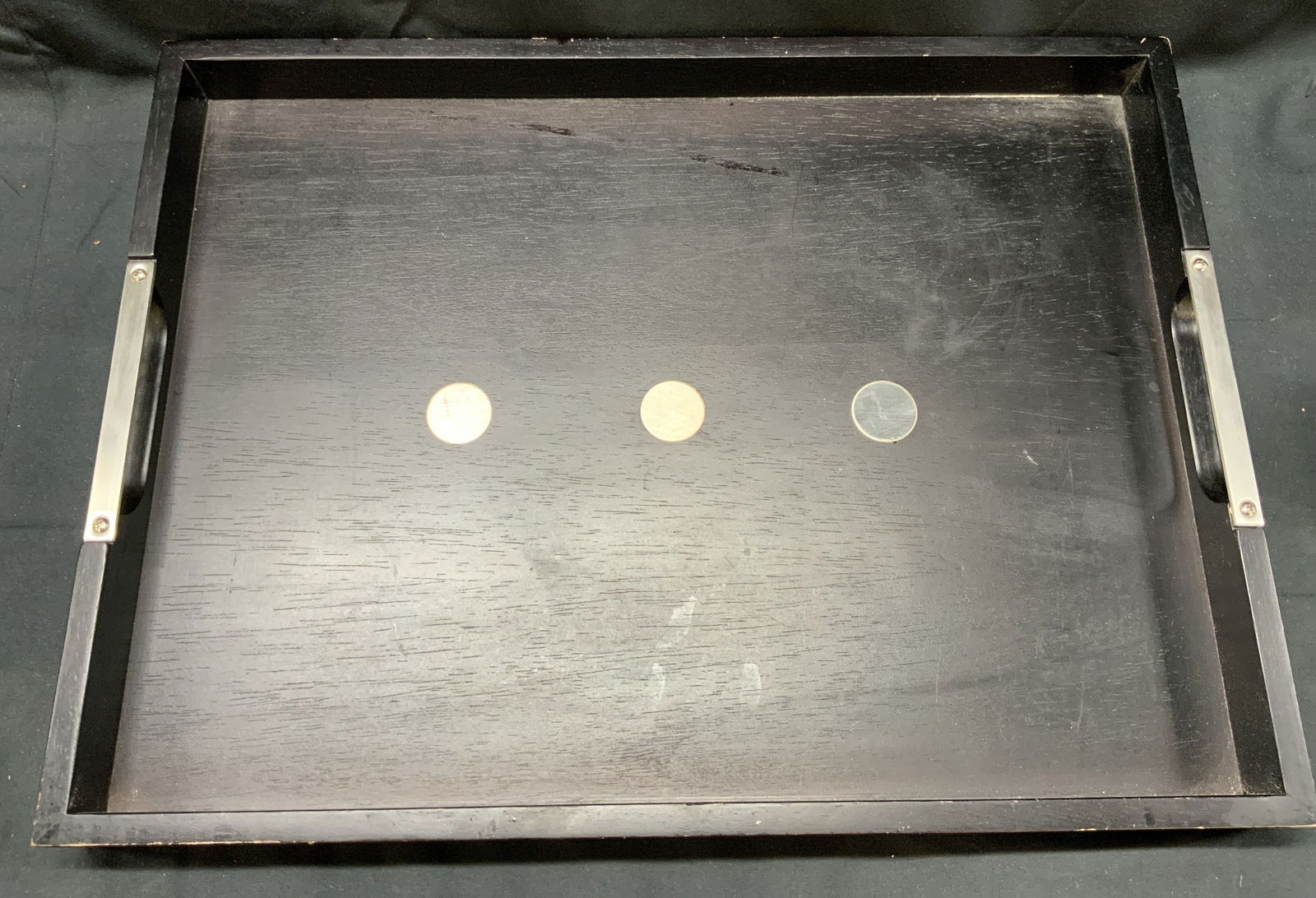 CLOVERLEAF Wood & Stainless Steel Serving Tray (1 of 8)