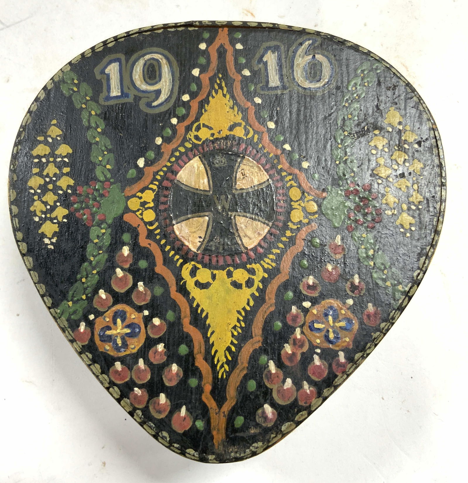 Vtg Hand Painted Folk Art Kashmir Keepsake Box (1 of 6)