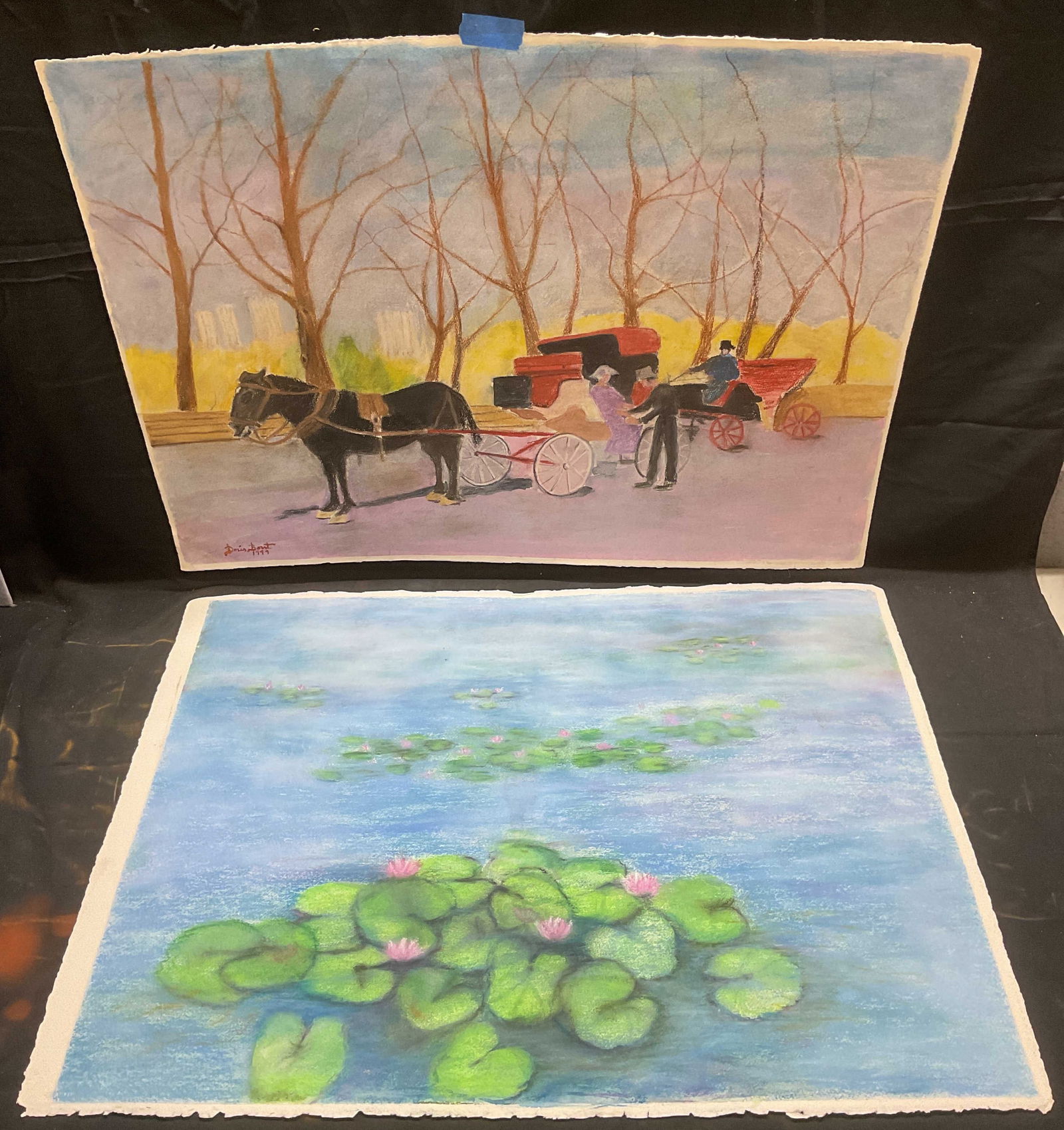 Lot 2 Doris Borst Horse & Carriage Watercolor (1 of 6)