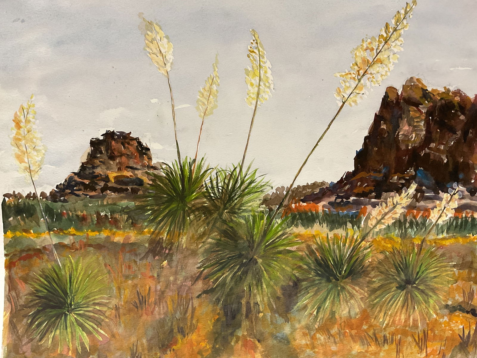 Southwest Desert Landscape Watercolor Painting (1 of 6)