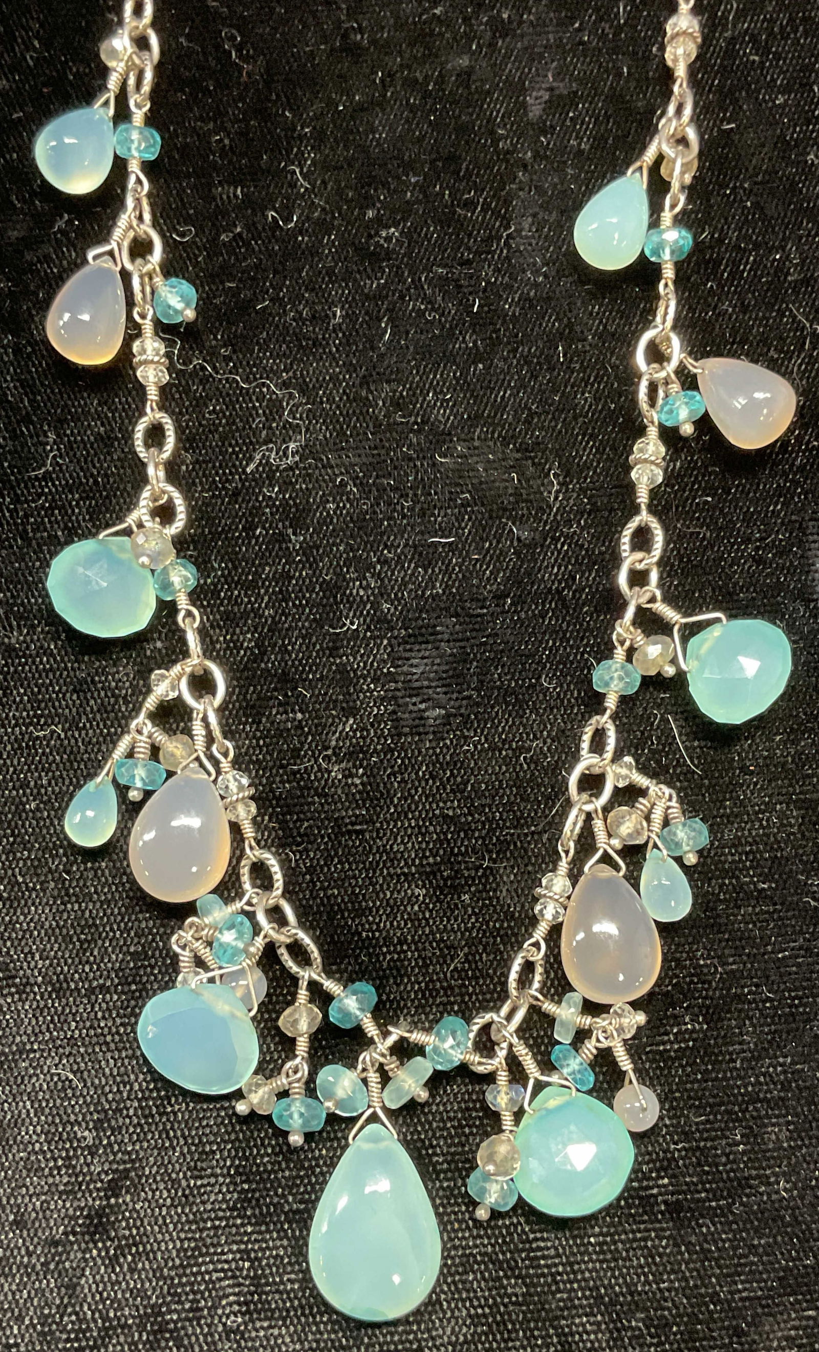 Signed L G Sterling Silver Semiprecious Necklace (1 of 7)