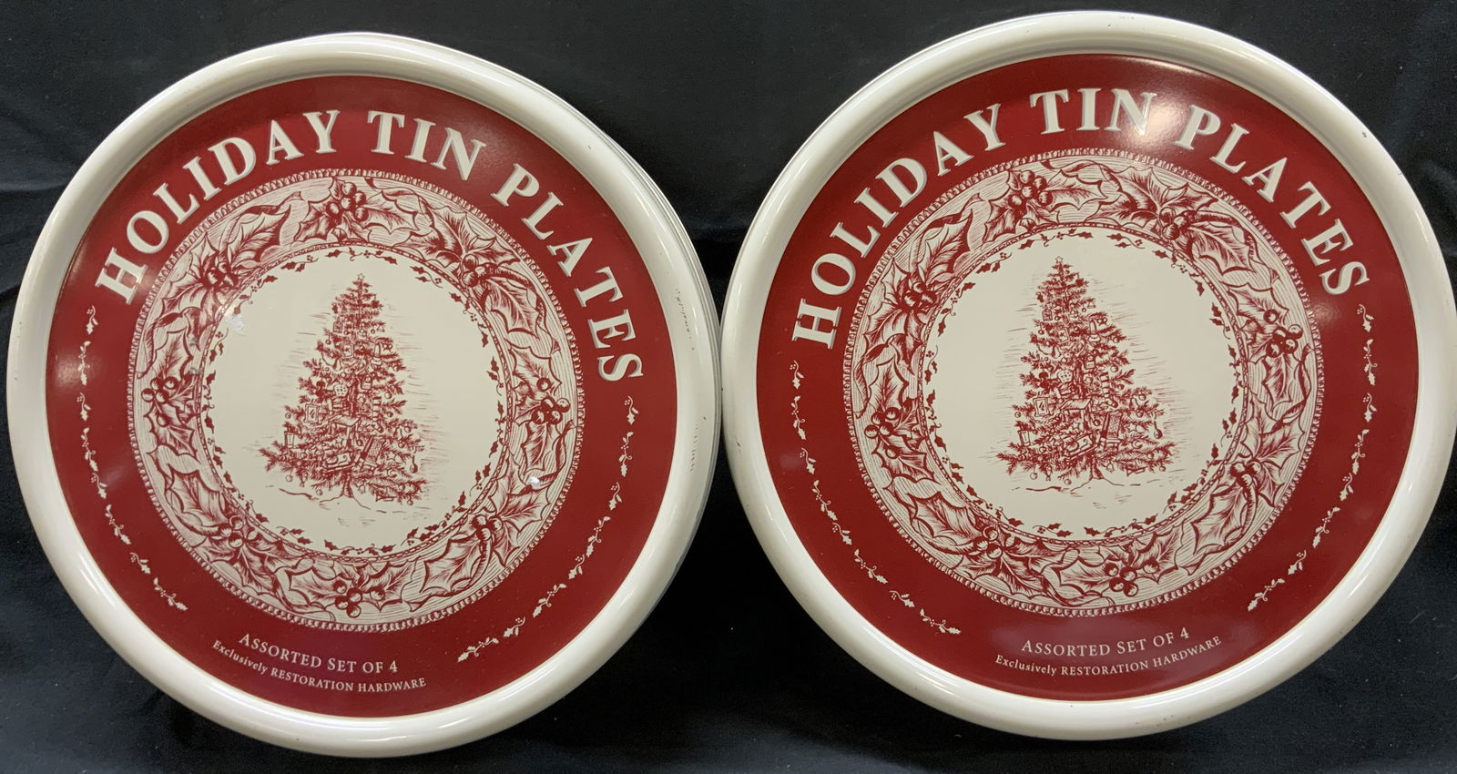 Group Lot Restoration Hardware Holiday Tin Plates (1 of 11)