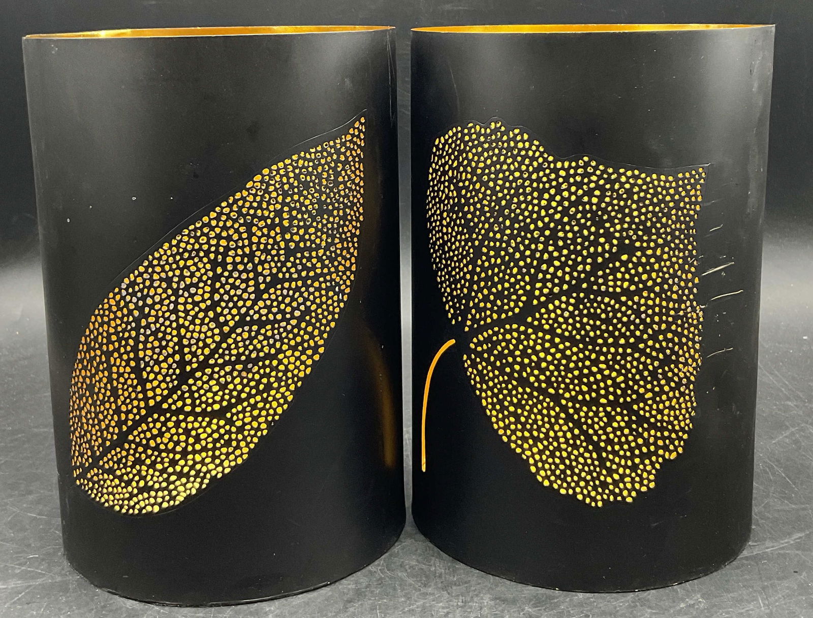 Pr CRATE & BARREL Pierced Metal Candle Holders (1 of 8)