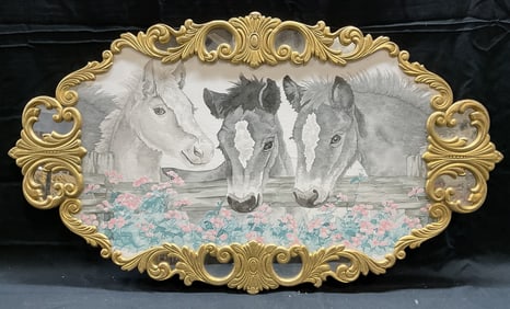 Ellie Haggerty Horses Mirrored Carousel Panel
