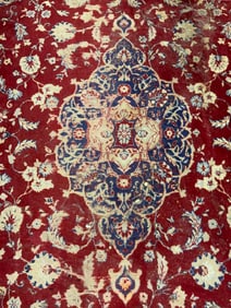 Vintage Handmade Oriental Wool Area Rug W Fringes