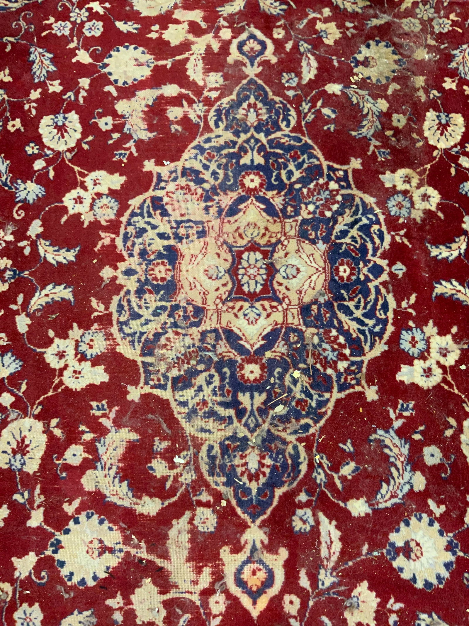 Vintage Handmade Oriental Wool Area Rug W Fringes (1 of 10)