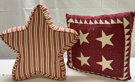 Lot 2 VNTG. Judi Boisson & Star Decorative Pillows