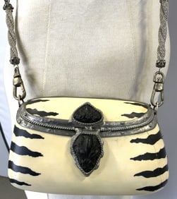 MAYA Resin Zebra Print Purse