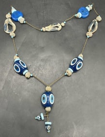 Vintage Chunky Beaded Evil Eye Motif Necklace