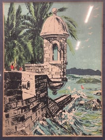 Framed San Juan Puerto Rico Lithograph