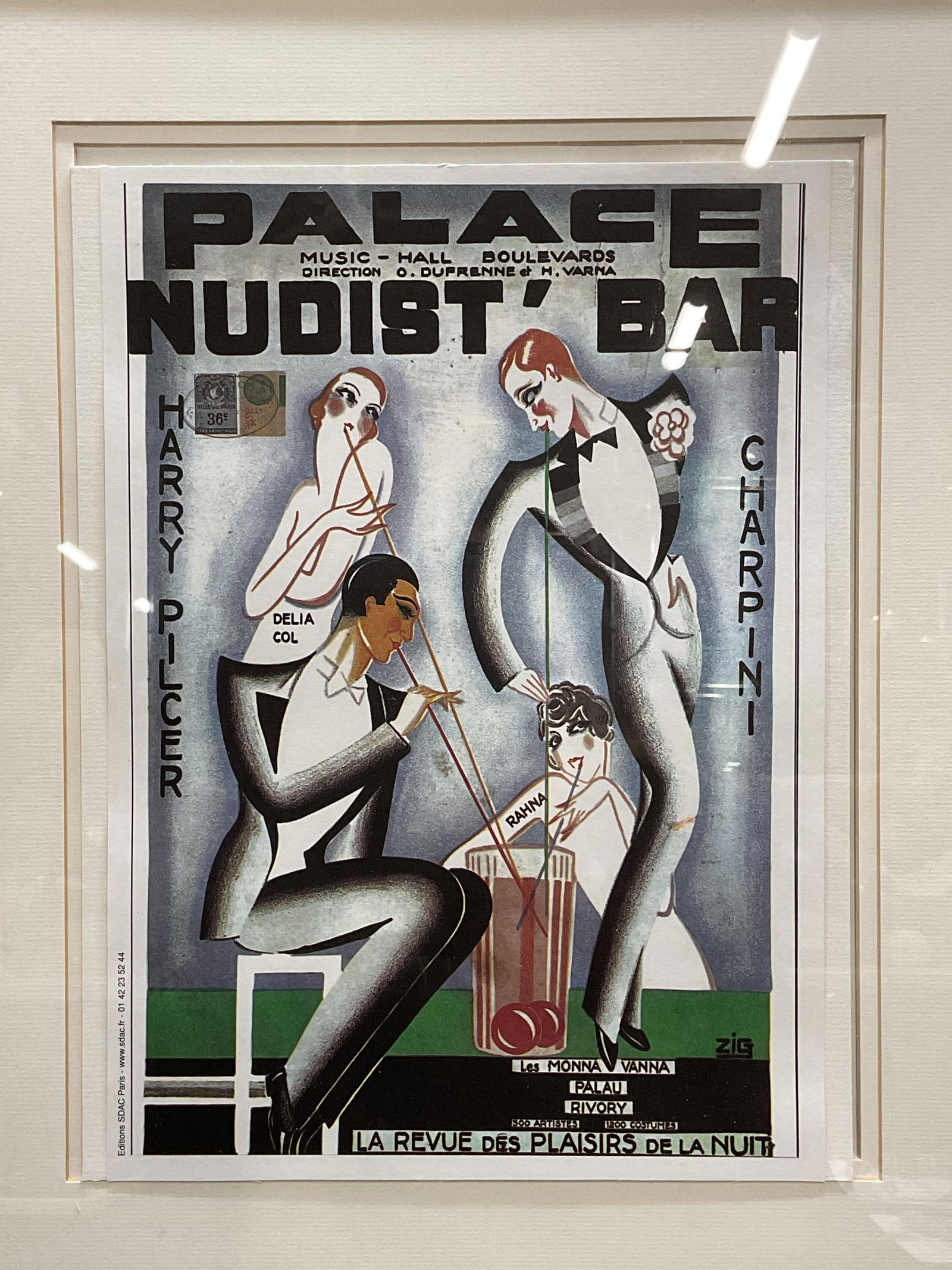 Framed Palace Nudist Bar Advertising Litho (1 of 6)