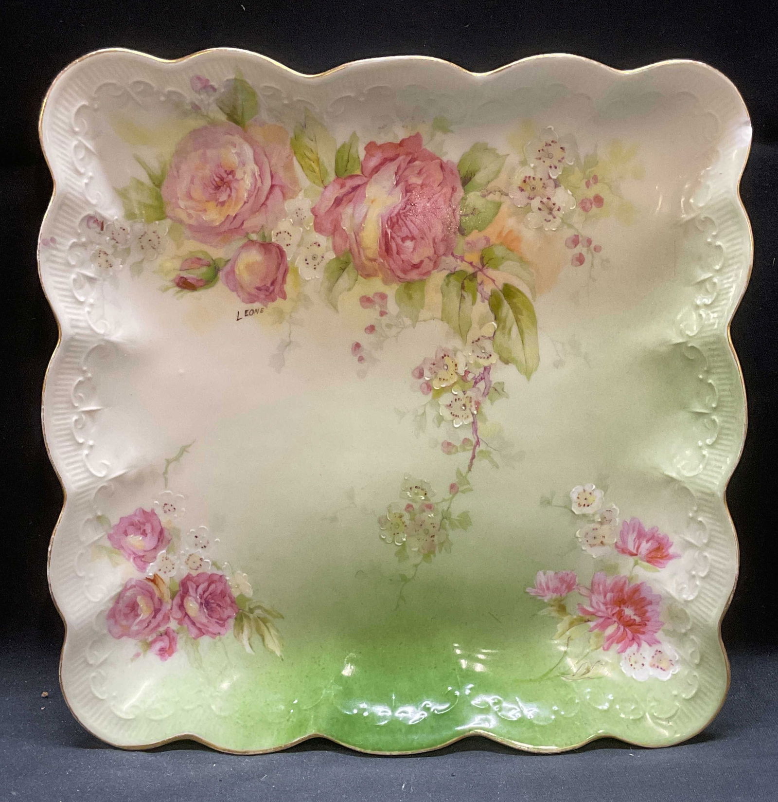 Vtg J Pouyat Limoges Porcelain Plate, France (1 of 6)