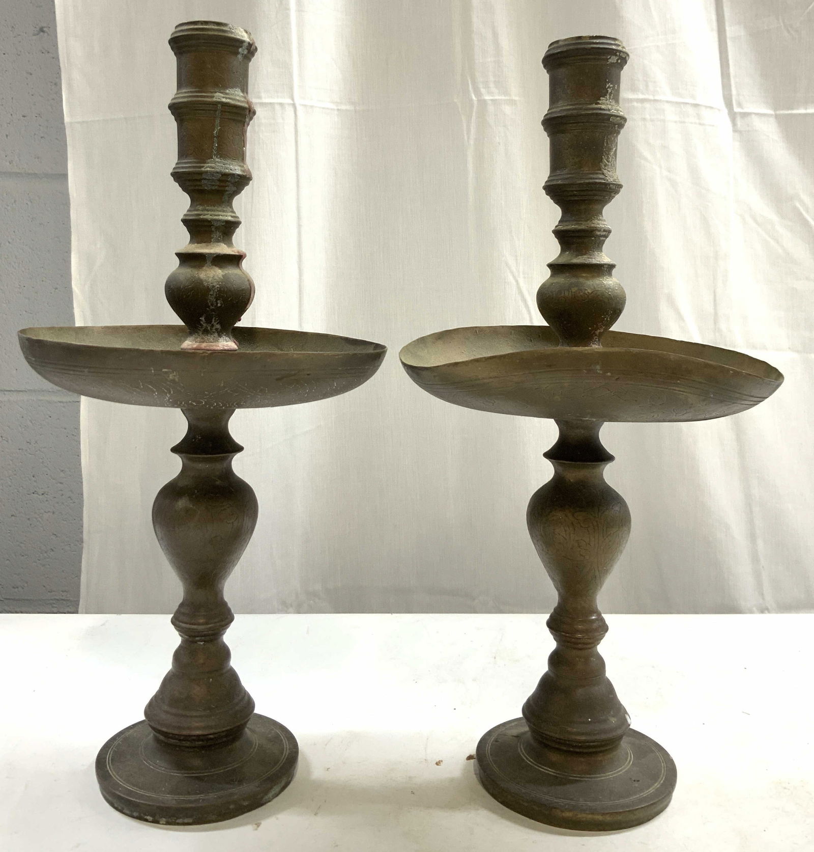 Atq Pr Italian Baroque Gilt Metal Candlesticks (1 of 7)