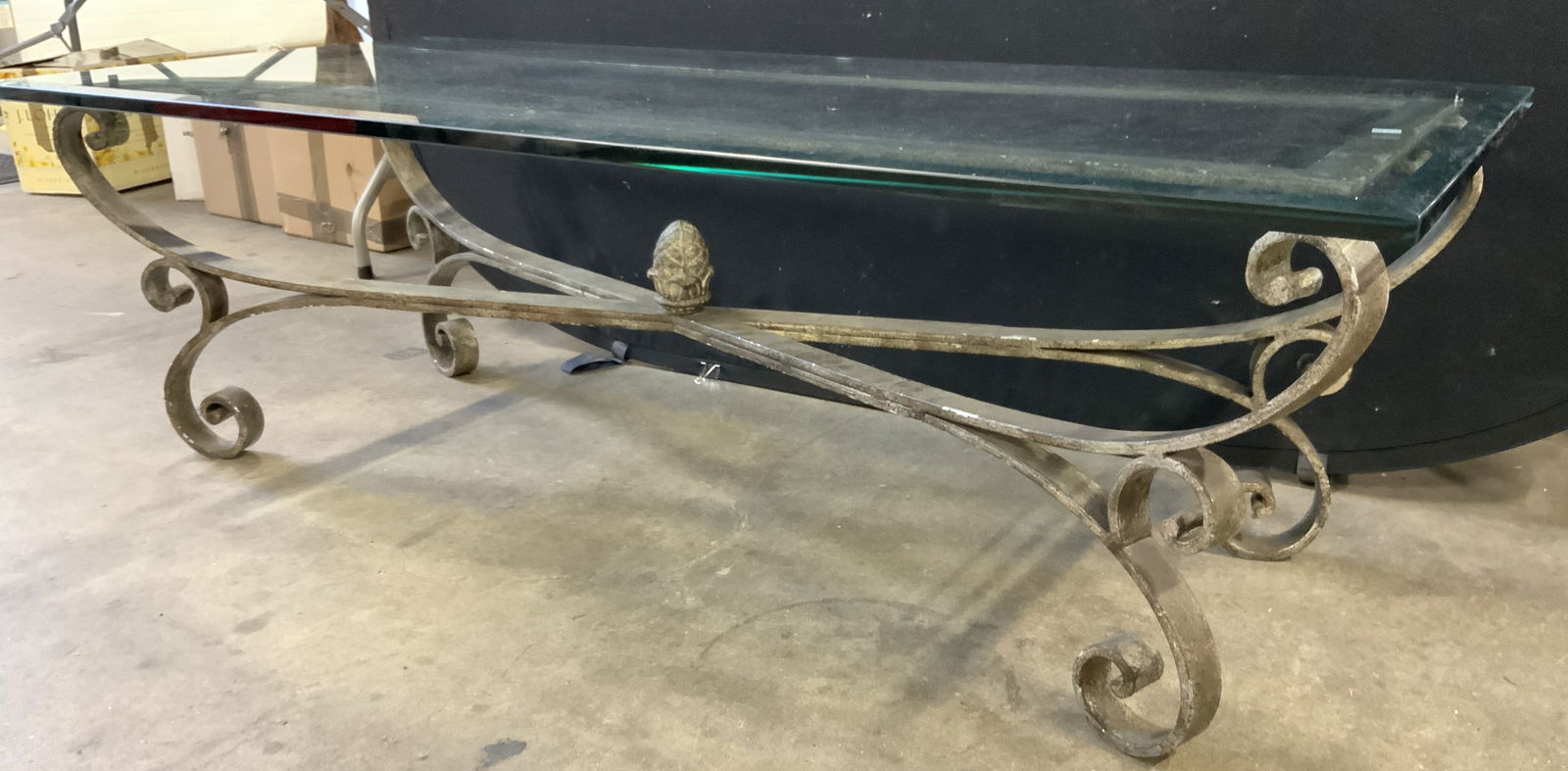 Iron Base Glass Top Coffee Table (1 of 8)