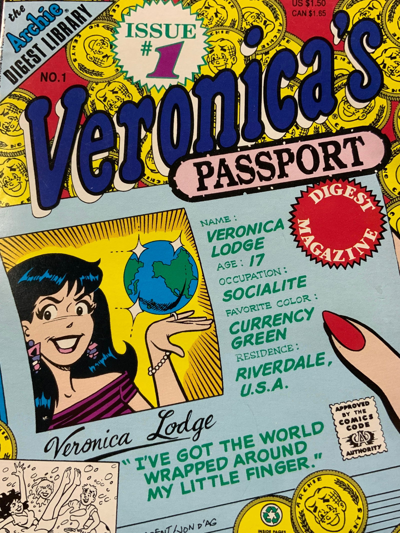 Archie Comic Veronicas Passport Digest Mgzn #1 1992 (1 of 6)