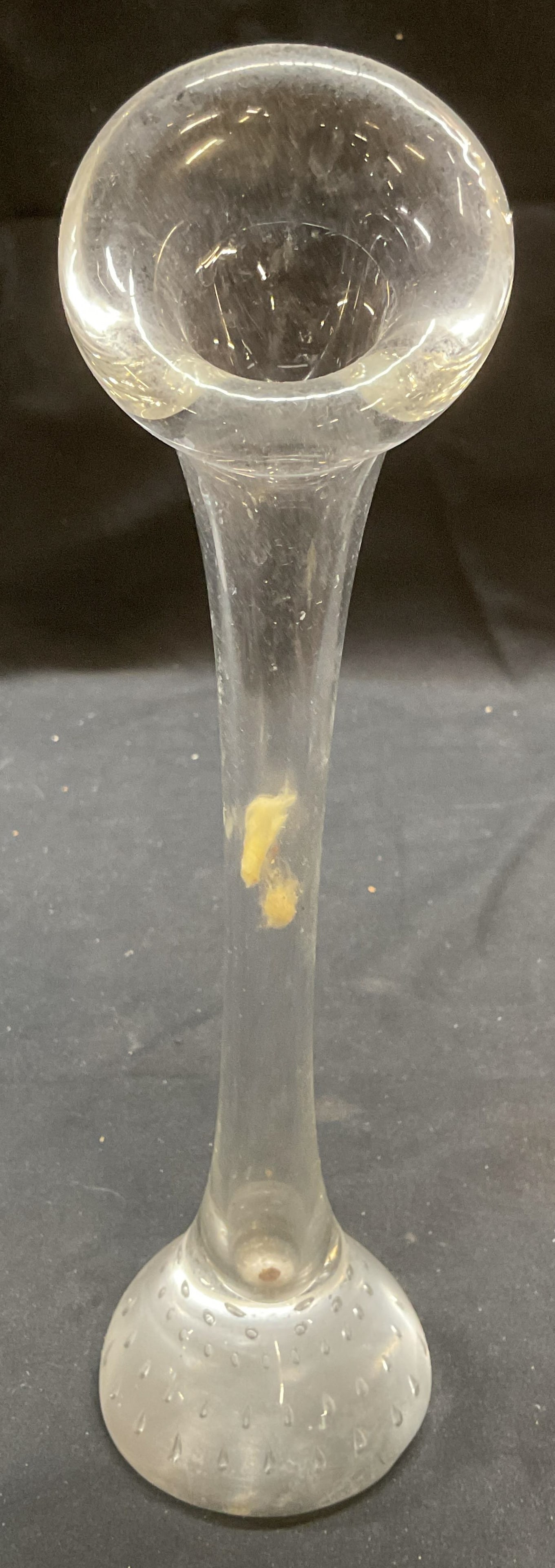 Clear Controlled Bubble Fluted Art Glass Vase (1 of 7)