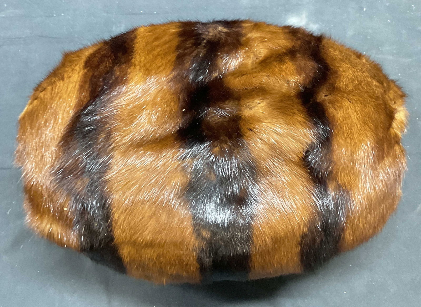 Vintage Brown Fur Striped Muff Hand Warmer (1 of 6)