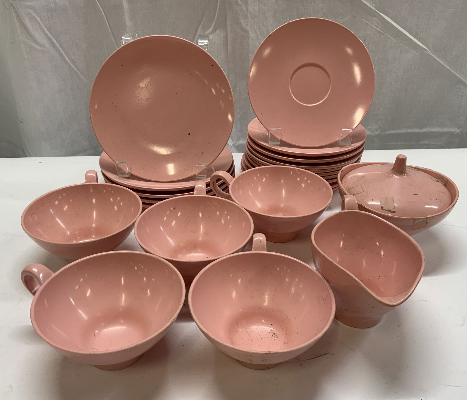 Group Lot Vntg Boontonware Creamer & Saucer Set (1 of 8)