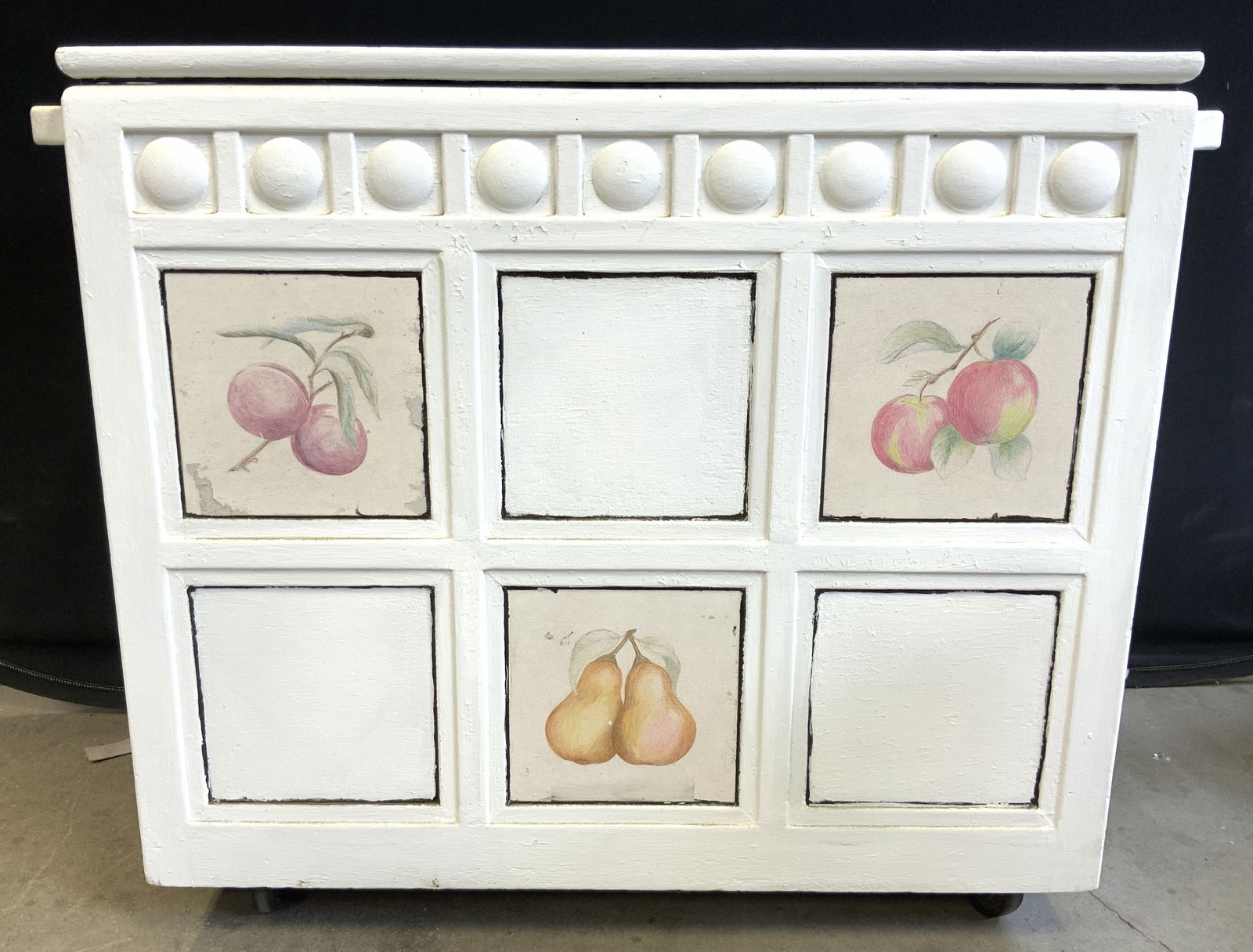 Antique Hand Painted Wooden Bar Cart (1 of 10)