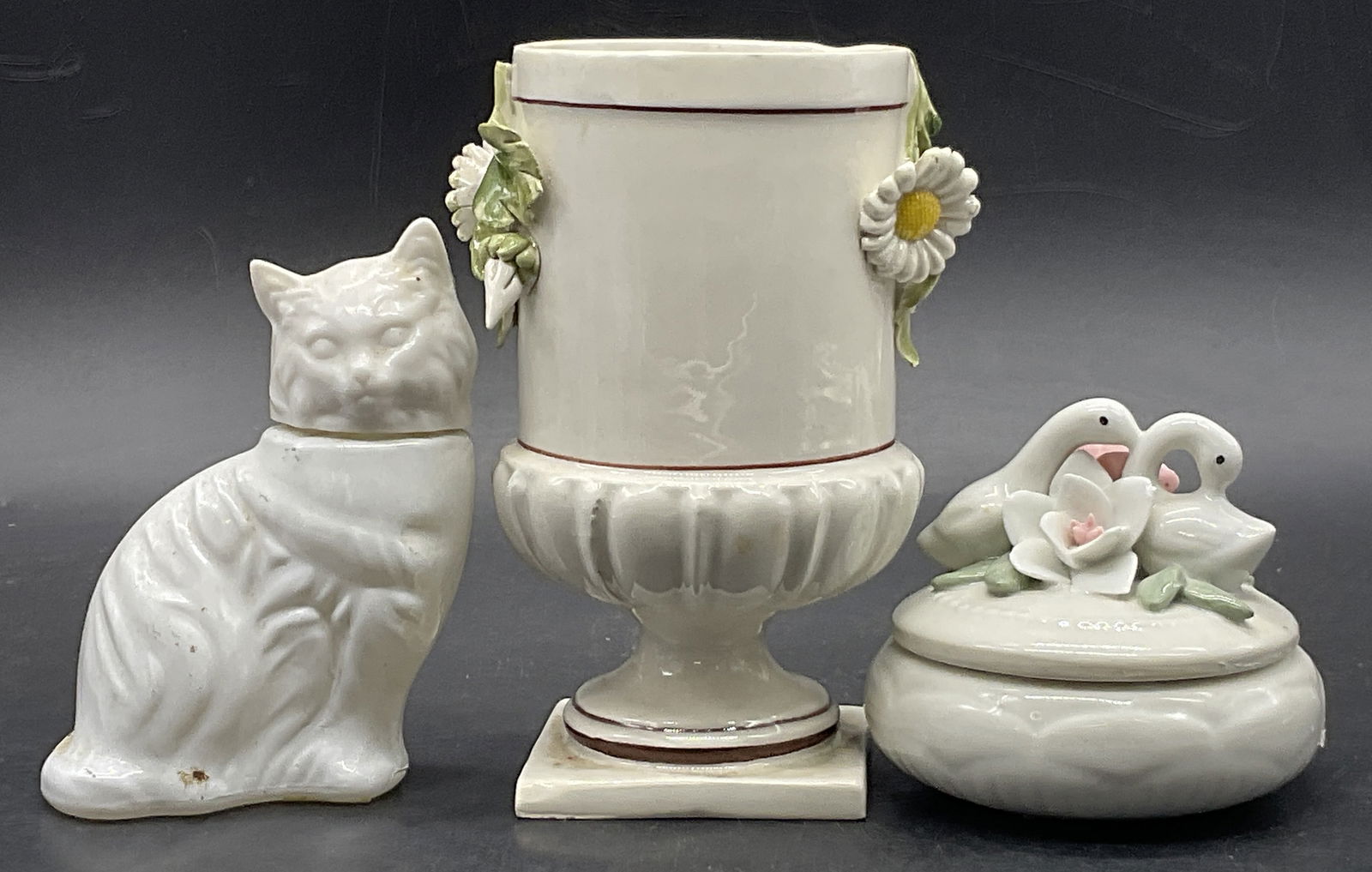 Lot 3 Glass & Ceramic Tabletop Accessories, Avon+ (1 of 7)