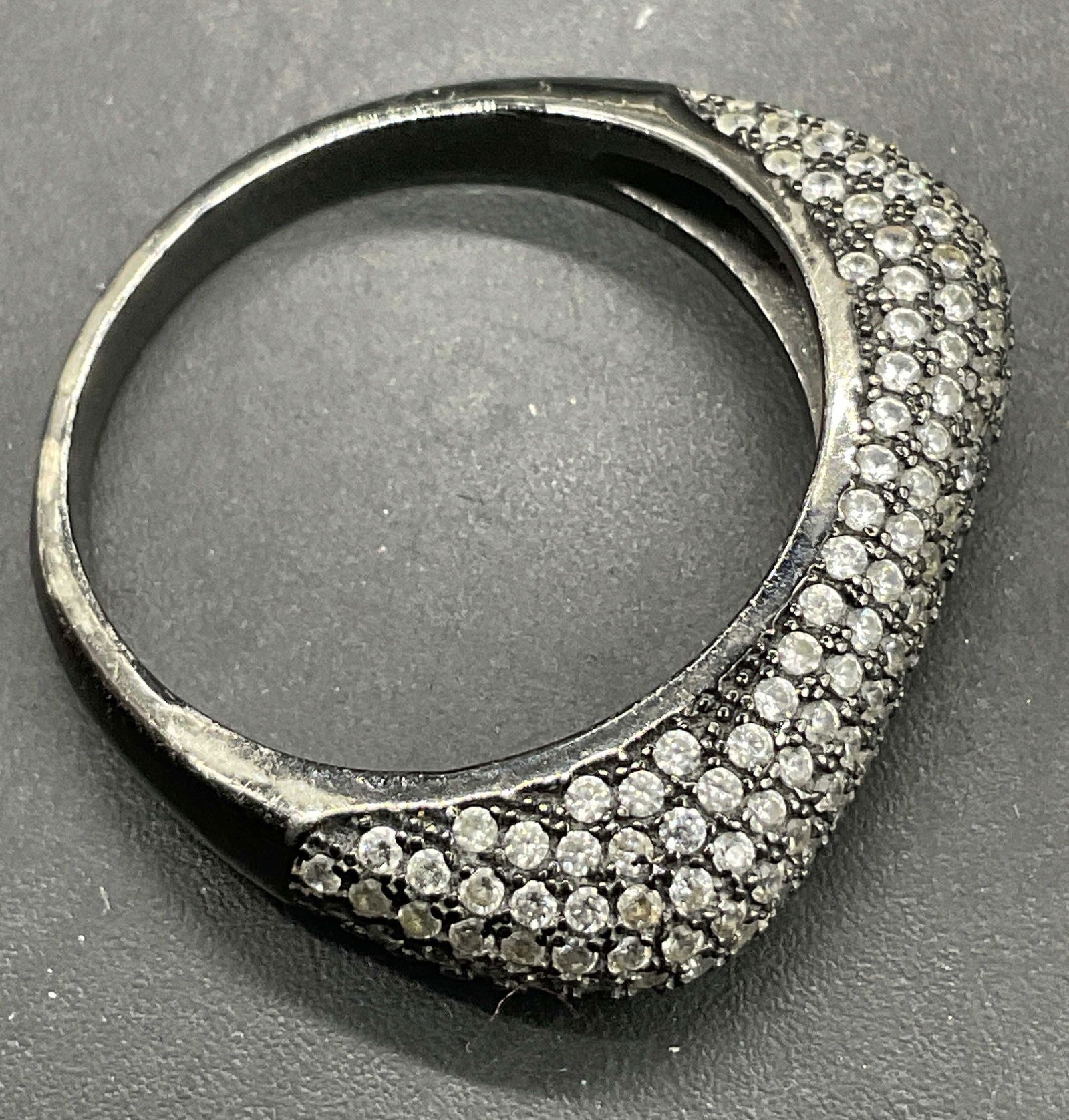 Sterling Silver Contemporary Pave Set Crystal Ring (1 of 11)