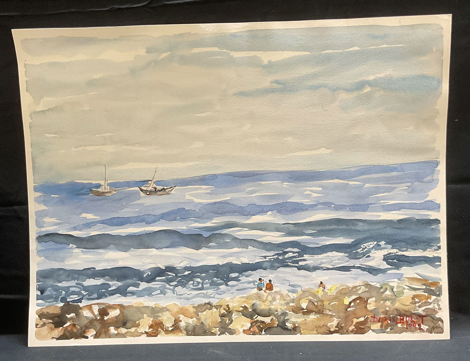 Doris Borst Ocean Boating Watercolor Painting (1 of 6)