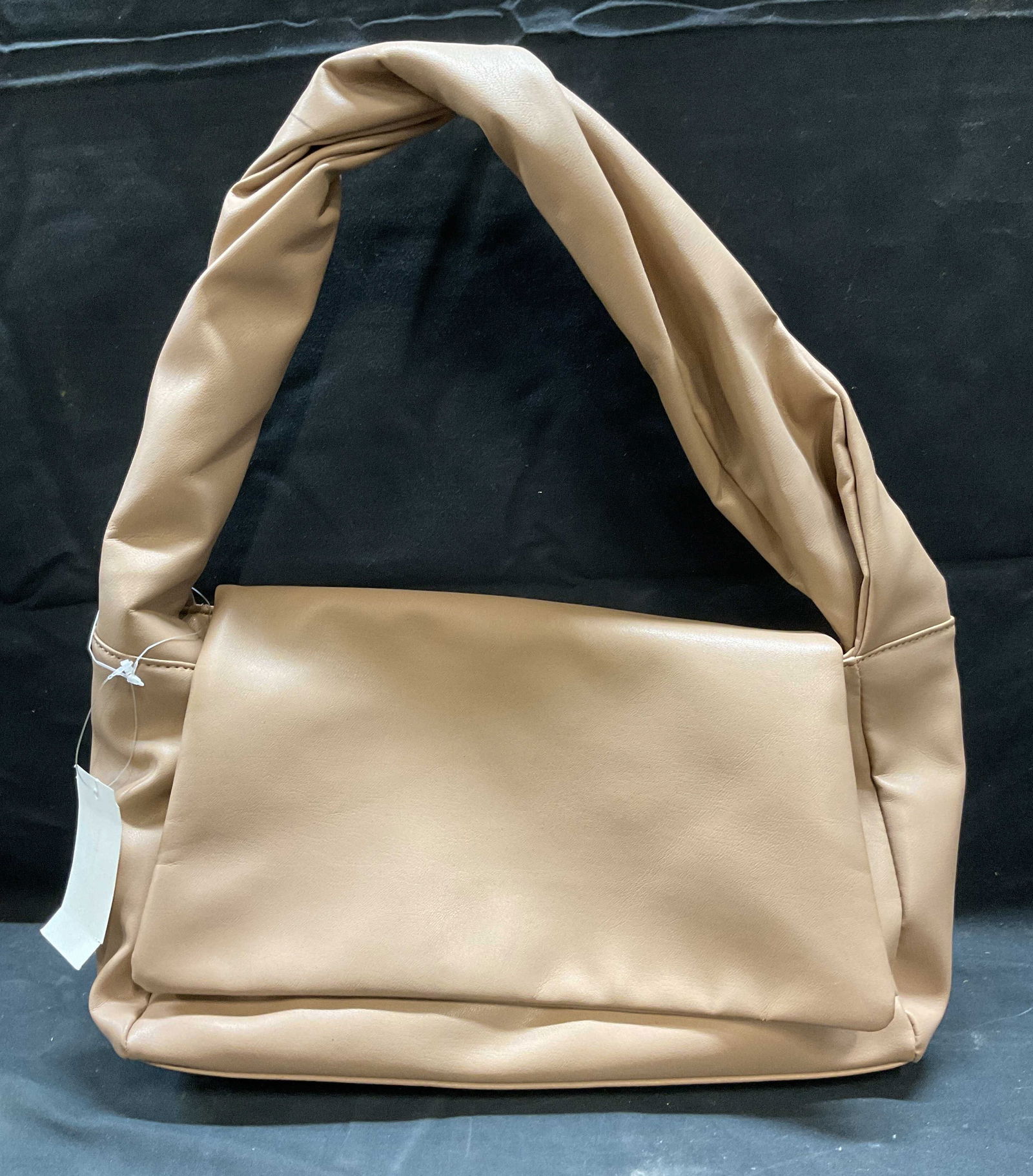 Taupe Faux Leather Fold Over Handbag NWT (1 of 6)