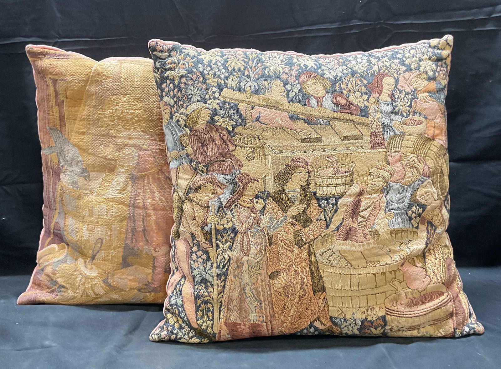 Pair Vintage Woven Tapestry Pillows (1 of 7)