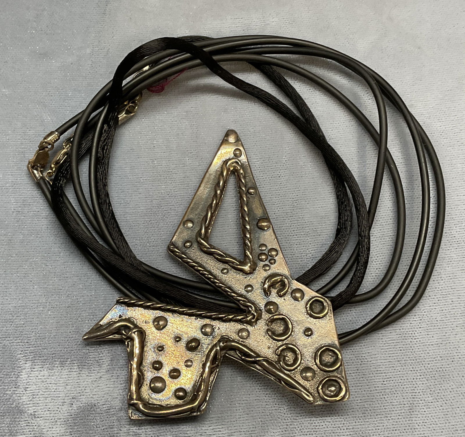 Sterling Silver Modernist Pendant, Black Necklaces (1 of 7)