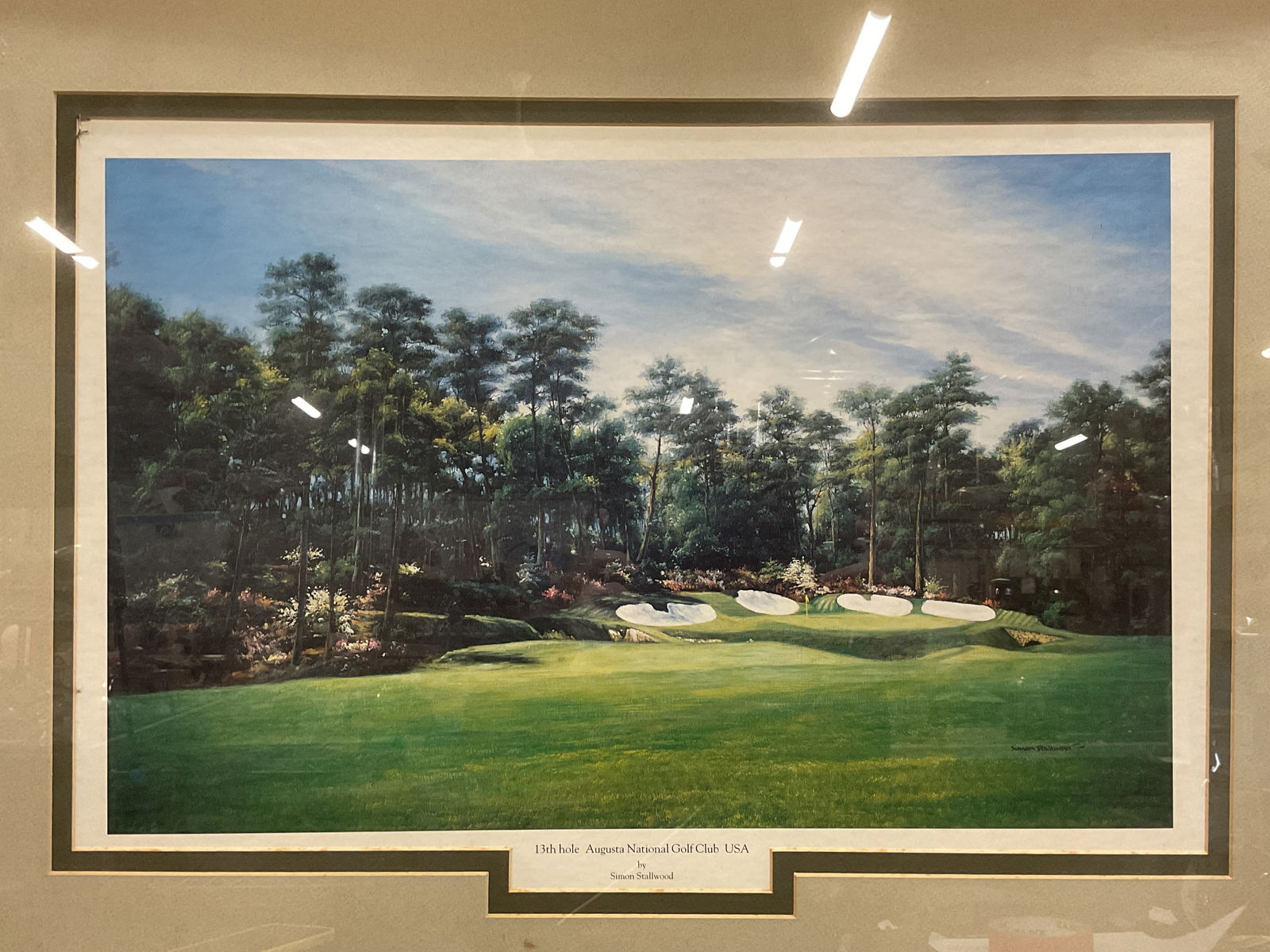 Framed Simon Stallwood 13th Hole Augusta Litho (1 of 6)