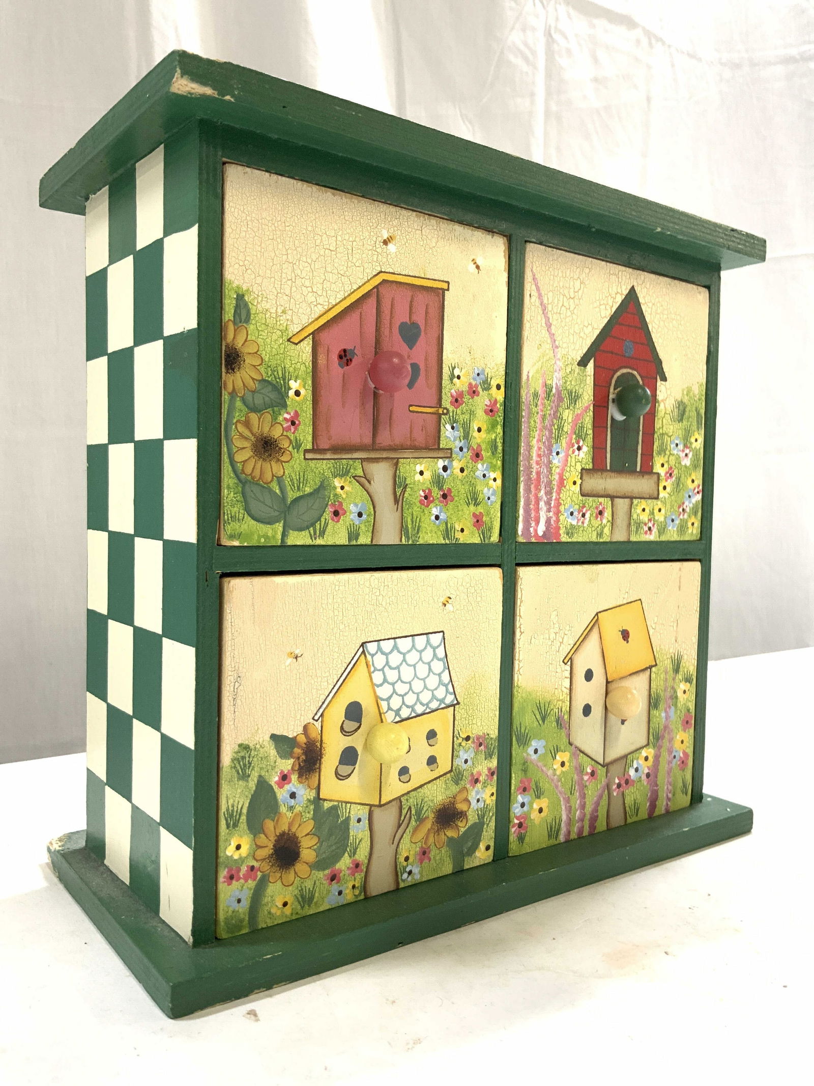 Vintage Painted Wooden 4 Drawer Chest (1 of 10)