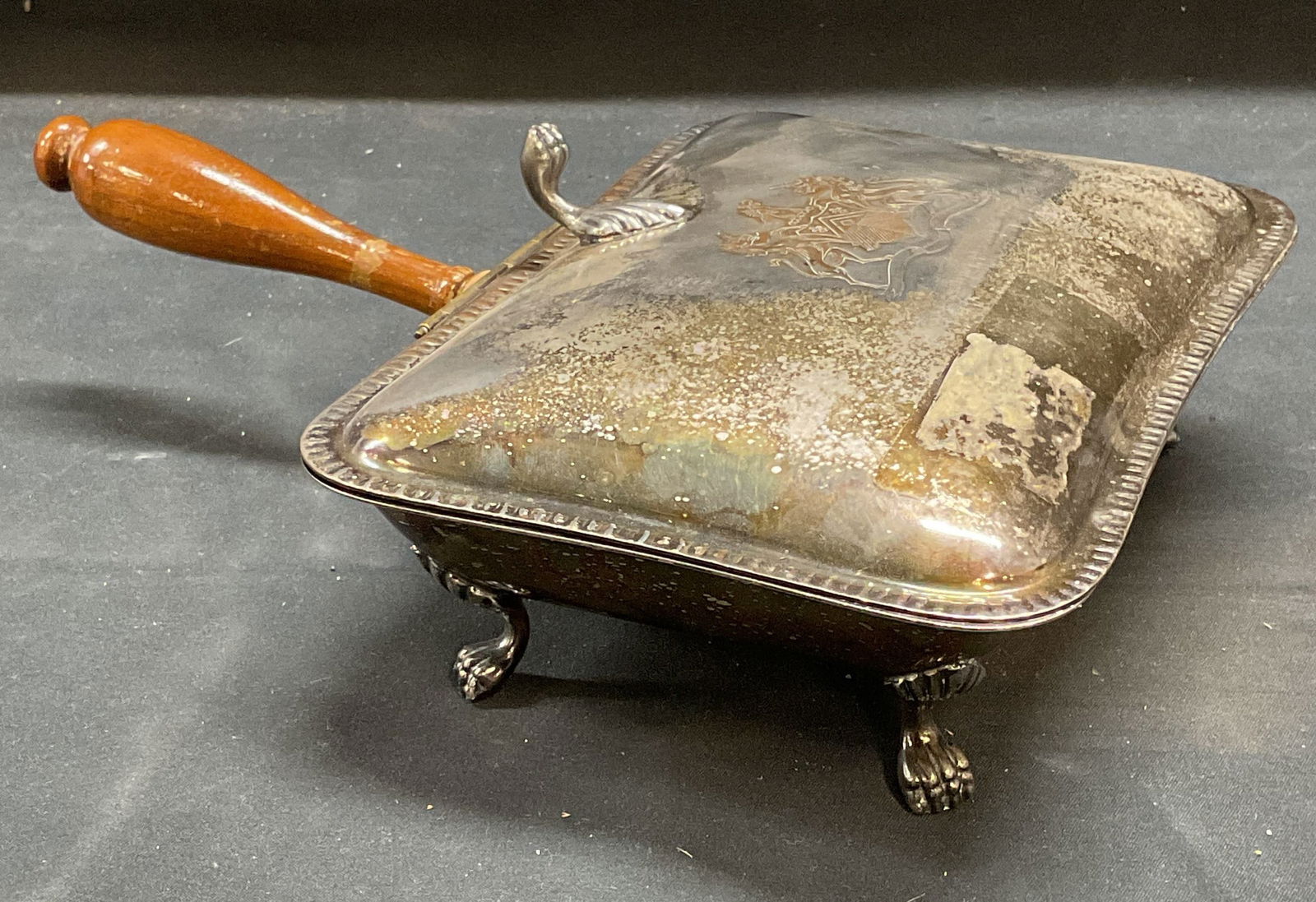 Signed Silver Plated Silent Butler Crumb Catcher (1 of 7)