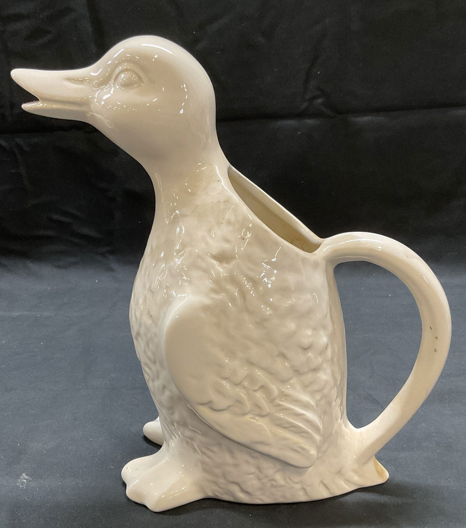 VTG Signed White Ceramic Duck Pitcher USA (1 of 7)