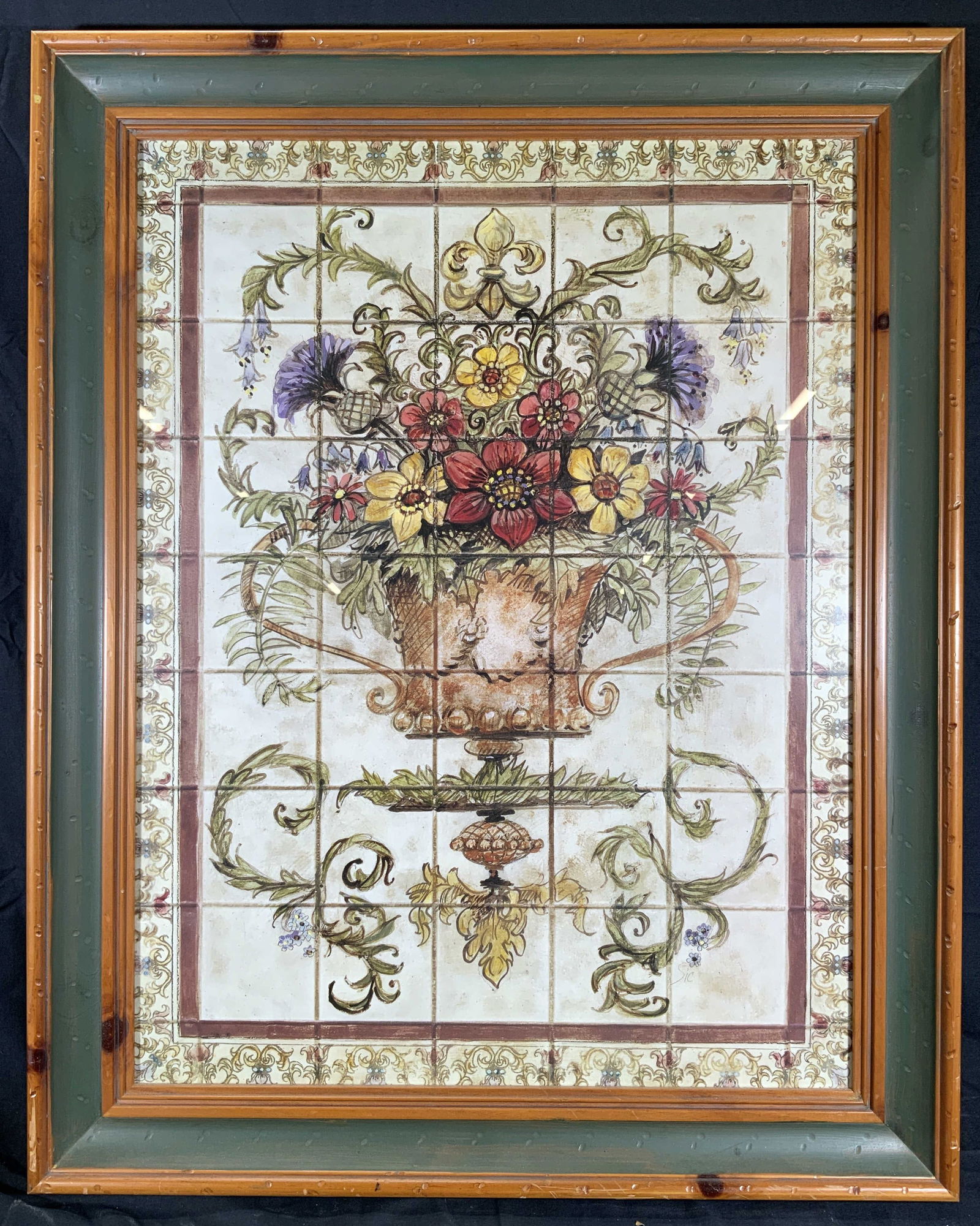 After Jerry Sic Florentine Tiles Framed Lithograph (1 of 11)