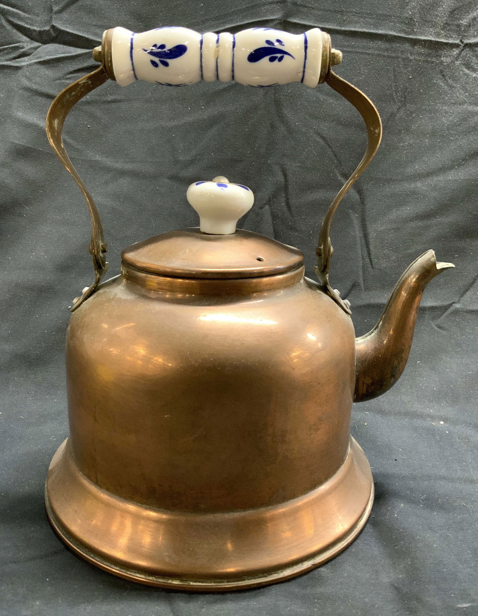 Vintage Copper Teapot W Lid & Porcelain Handle (1 of 8)