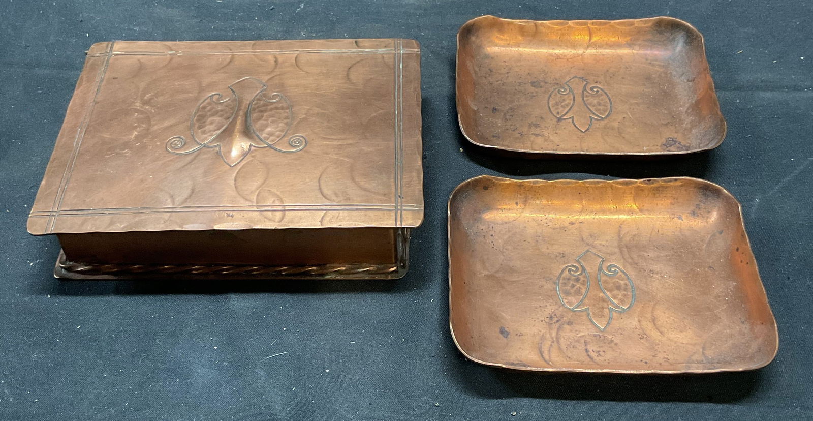 Lot 3 Craftsman Co Copper Box & Trinket Dishes (1 of 7)