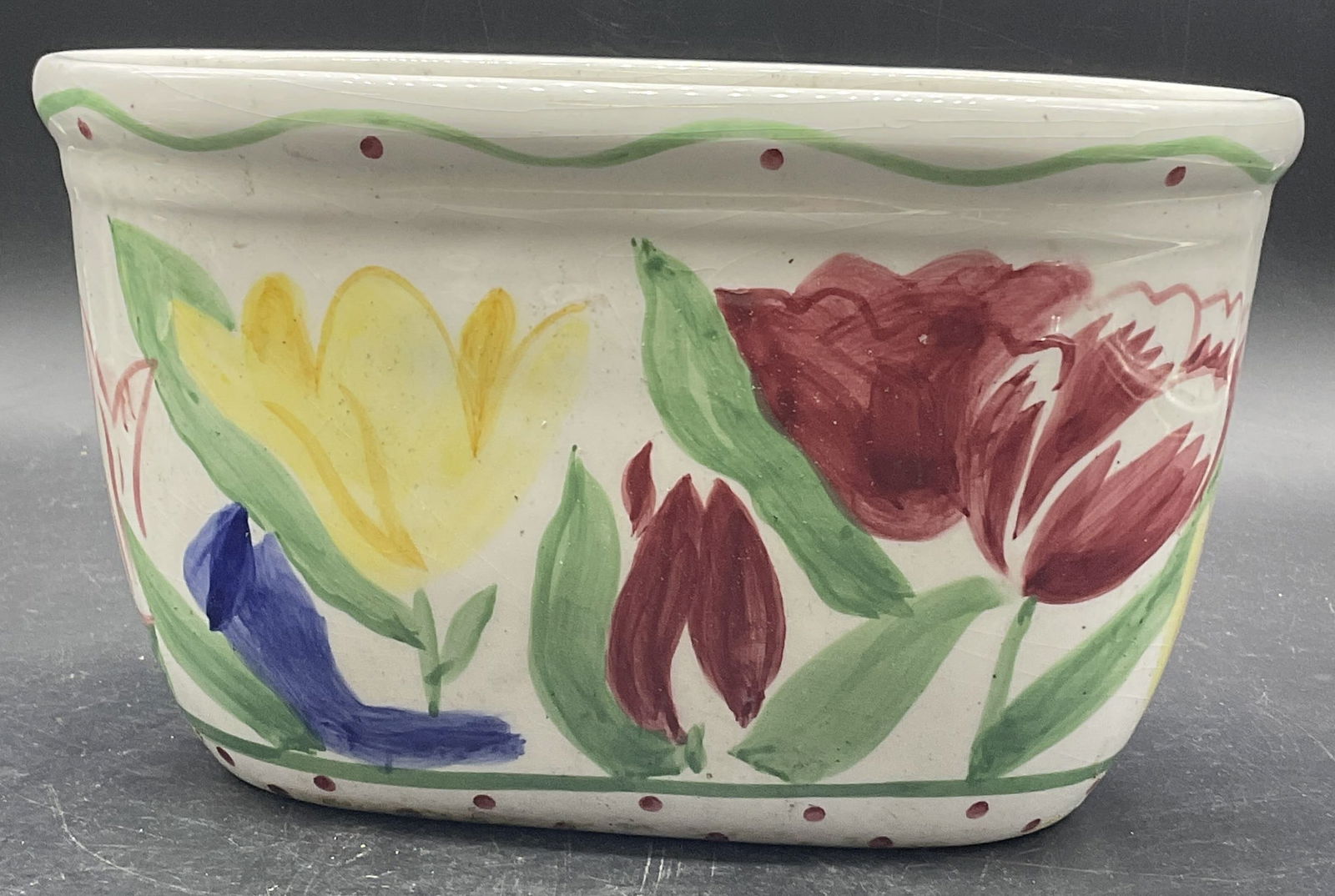 MESA INTERNATIONAL Hand Painted Ceramic Planter (1 of 7)