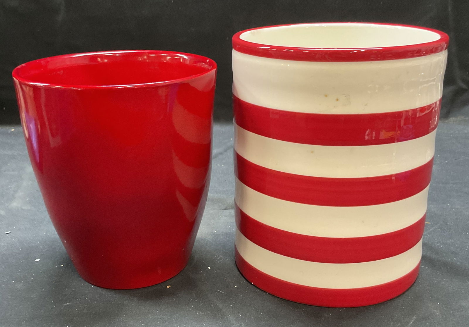 Lot 2 Red Ceramic & Dolomite Planters, Germany (1 of 6)