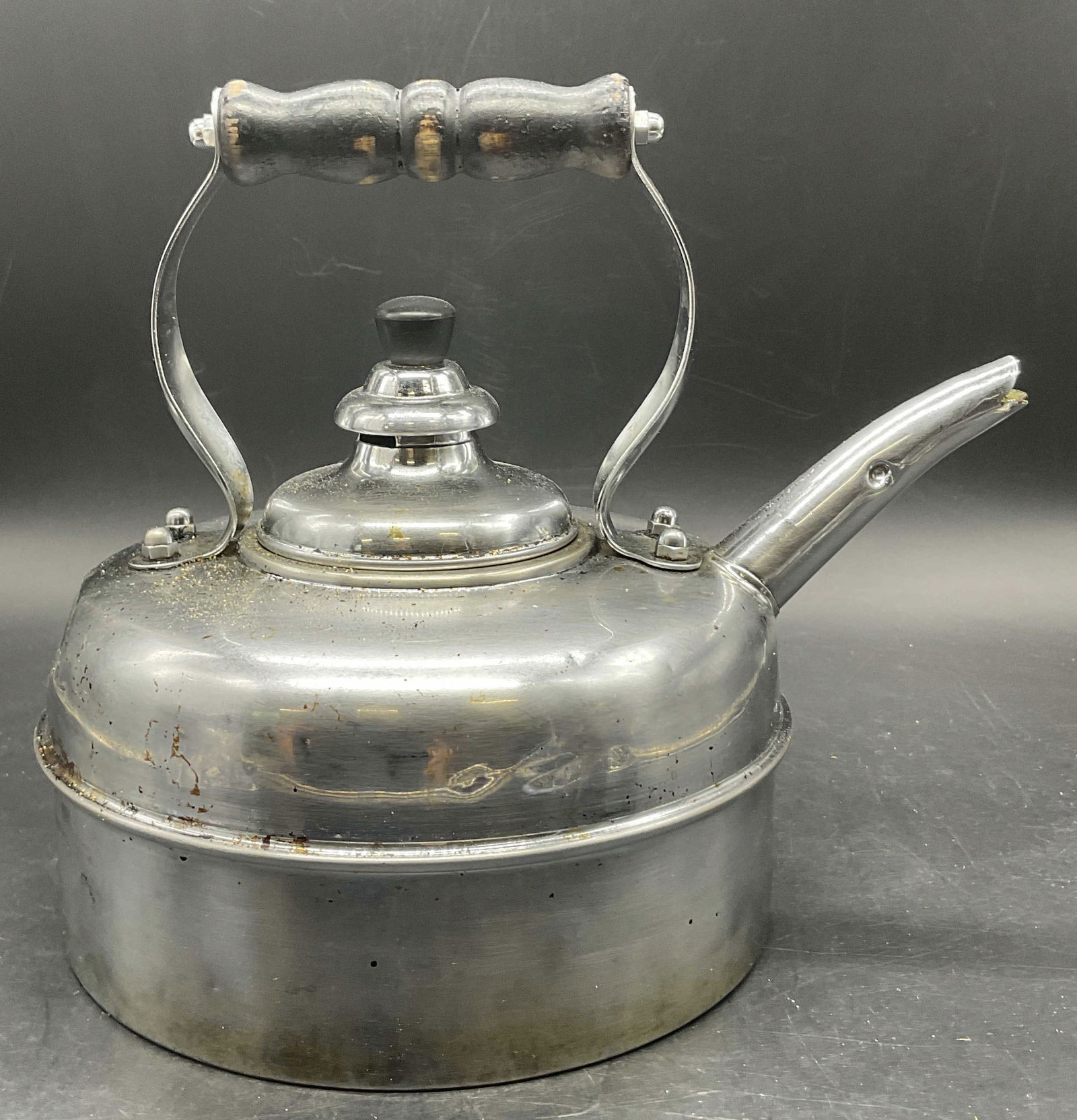 SIMPLEX ENGLAND Vtg Silver Tn Copper Tea Kettle (1 of 9)