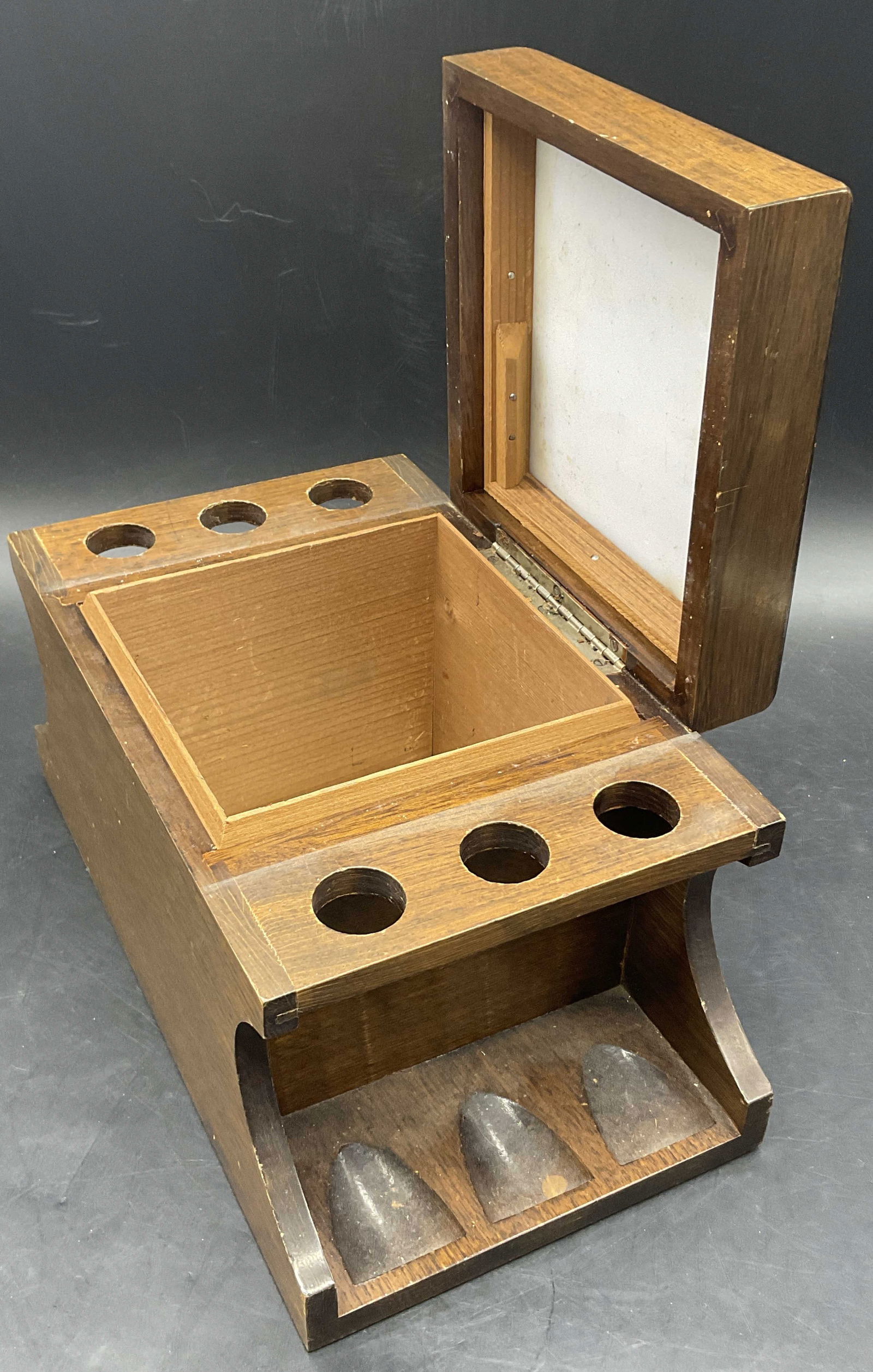 Vintage Inlaid Wood Tobacco Pipe Stand Humidor (1 of 11)