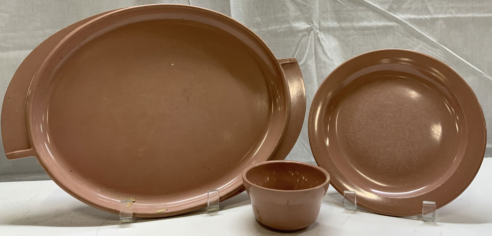 Lot 3 MCM BOONTON Pink Platter, Plate & Bowl (1 of 8)