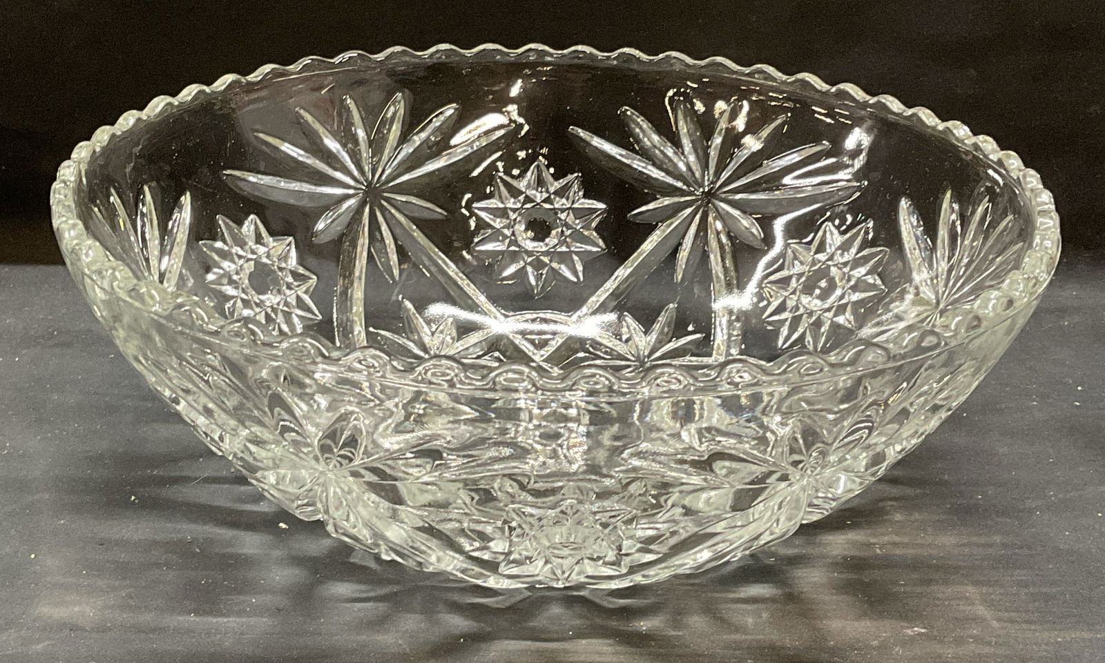 Vintage Hobstar Pressed Glass Bowl (1 of 6)