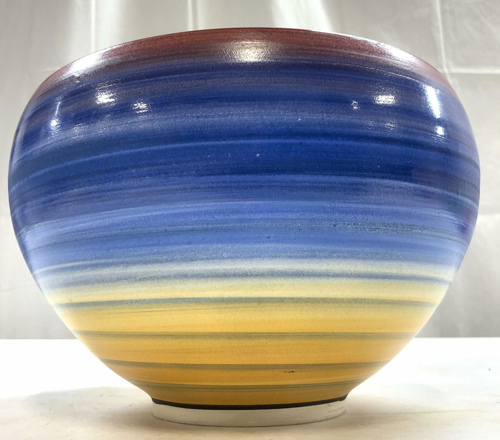 Signed CLEAN DRINKING POTTERY Ceramic Bowl (1 of 6)