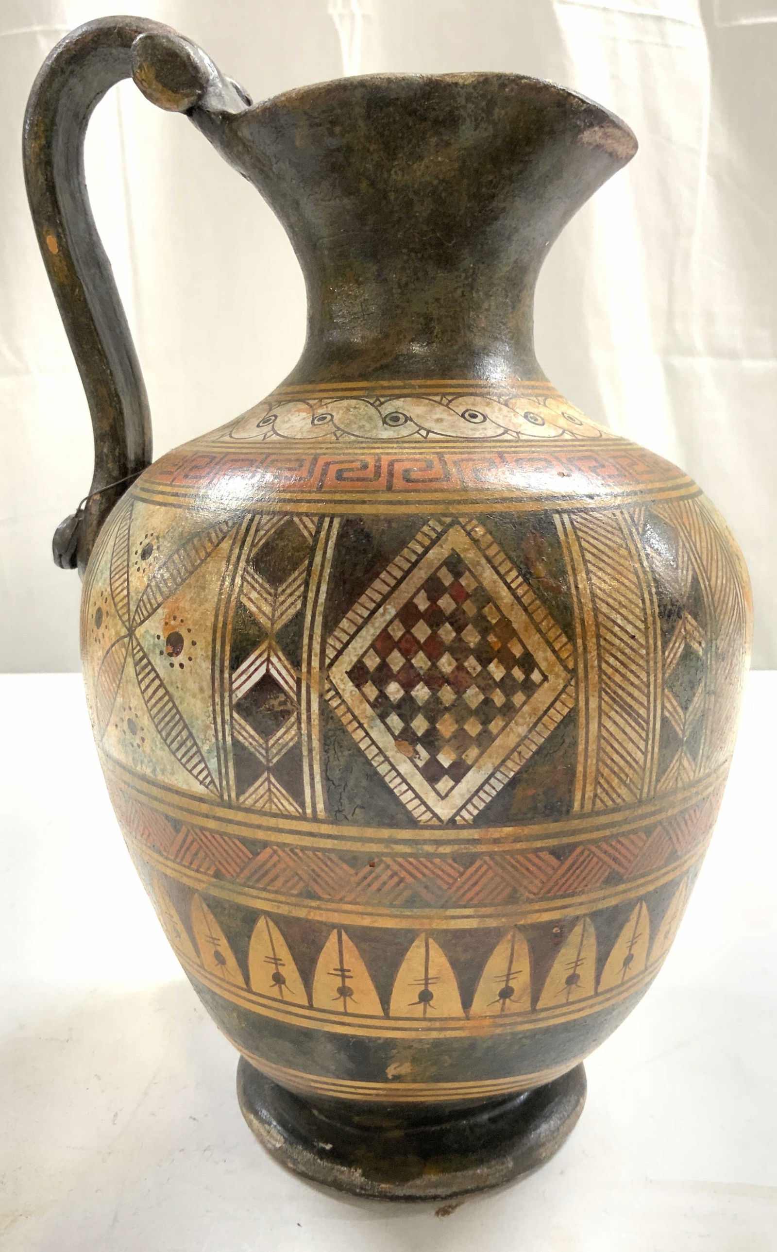 C KARMIRIS Signed Ceramic Oinochoe Greek Pitcher (1 of 8)