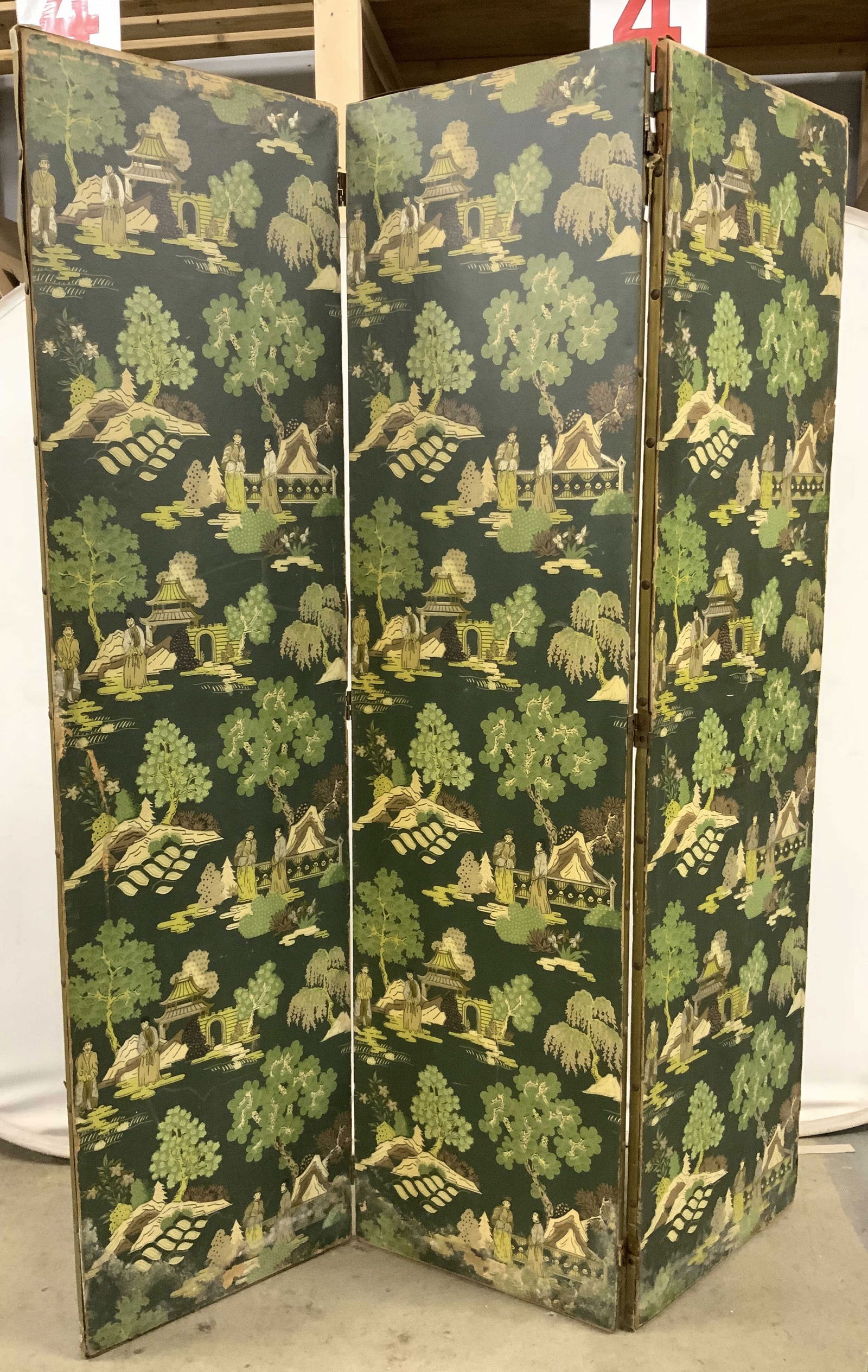 Vintage Folding Asian Room Divider 68.25in H (1 of 6)