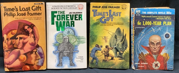 Lot 4 Vntg Sci Fiction Novels 1950s-1970s