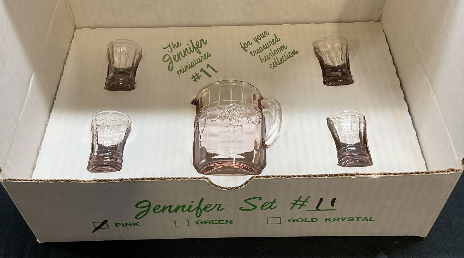 Mosser Glass Miniature Glassware Set NIB USA (1 of 6)